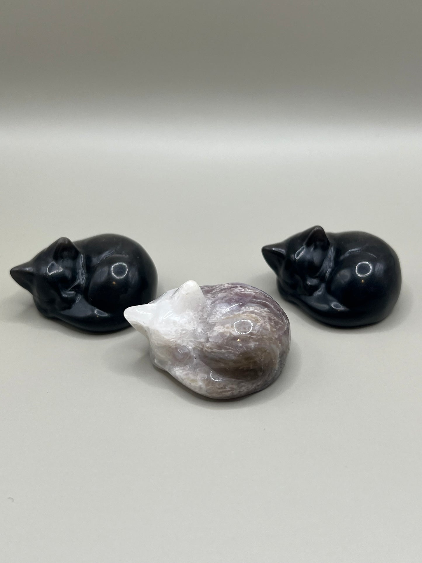 Sleeping Kitten Crystal Carving