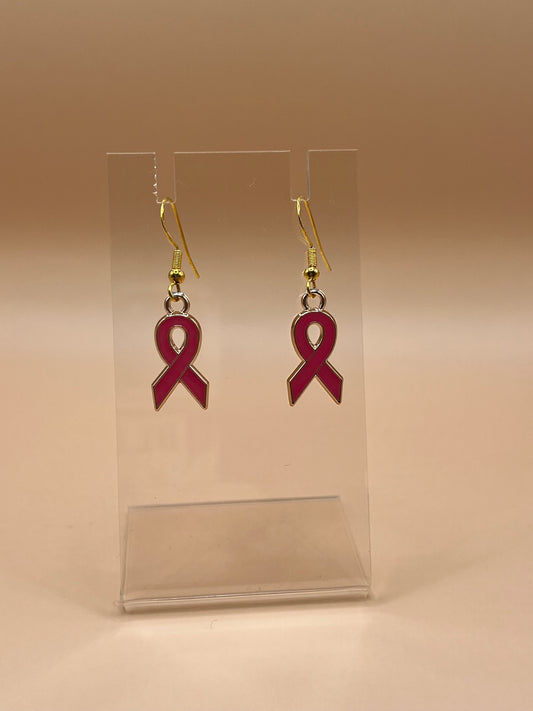 Cancer Awareness Ribbon Earrings