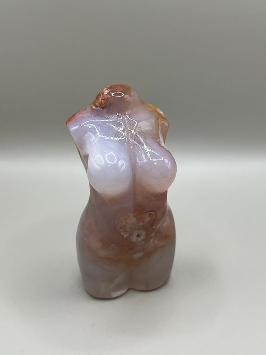 Flower Agate Lady Body Carving