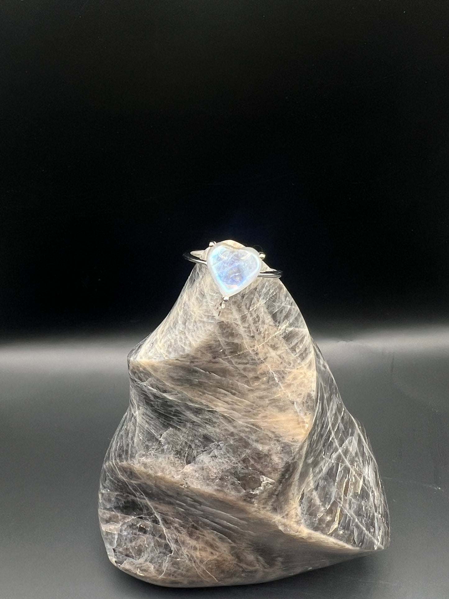 Moonstone Heart Rings